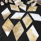 Craft Supplies & Tools > Raw Materials > Glass - 10 Stained Slag Glass Diamond Panes, Reclaimed Church Window Art Glass Pi...