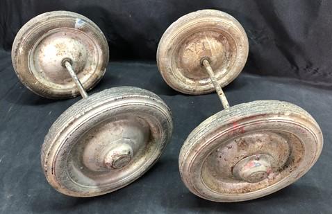 4 Wagon Wheels, Pedal Car, Garden Cart, Pumpkin Wagon, Vintage Goodyear A55