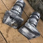 Home & Living > Home Decor > Home Accents - Pair Gray Wooden Pillar 10.5" Candlestick Holders, Decor, Table Centerpiece, A...