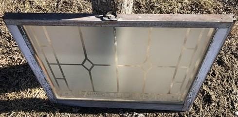 Home & Living > Home Improvement > Windows - Etched Frosted Clear Glass Vintage Church Window, Architectural Art Glass, I...