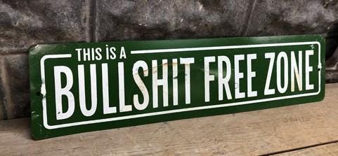 Home & Living > Home Decor > Wall Decor > Wall Hangings > Signs - Bullshit Free Zone Sign, Vintage Metal Sign, Funny Gag G...