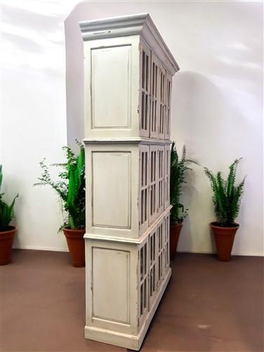 4'10" Triple Stack Cabinet, White Kitchen Cabinet, Bookcase, Storage J