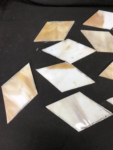 10 Stained Slag Glass Diamond Panes, Reclaimed Church Window Art Glass Pieces H