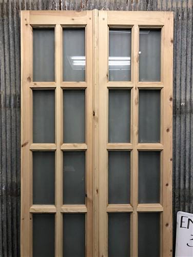 French Double Door (36x96.5) 8 Pane Frosted Glass Door European Styled EM53