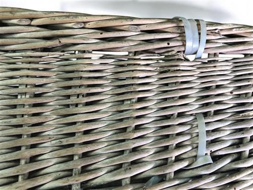 Rectangular Wicker Basket, Vintage German Woven Basket, Storage Organizer C34