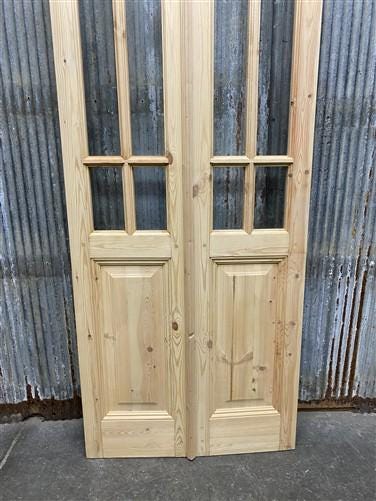 French Double Door (32x96.5) 6 Pane Glass Door European Styled EM24-B