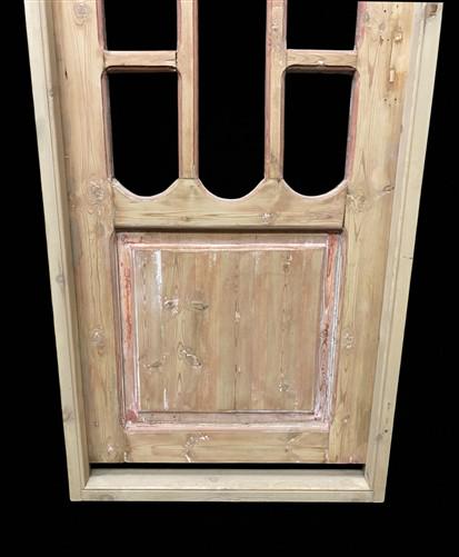 Antique French Single Door (31x78.5) Glass Pane Door with Jamb, Encased Door T41