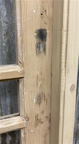 Antique French Single Door (25.5x83) Glass Pane Door with Jamb, Encased Door T8
