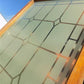 Etched Frosted Clear Glass Vintage Church Window, Architectural Art Glass, B