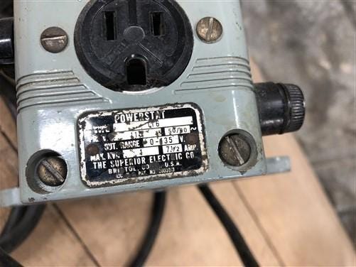 Superior Electric Powerstat Type 116 Series, 1-Phase Variable Transformer