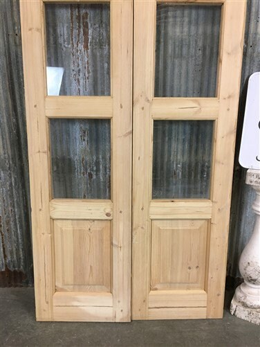 Home & Living > Home Improvement > Doors & Locks > Doors - Arched French Double Doors (36x80.5) 3 Pane Glass European Styl...