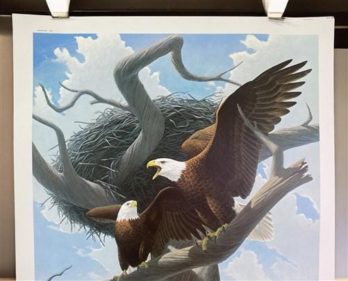 Art & Collectibles > Prints > Lithographs - Richard Sloan, Bald Eagle, Signed Print, 28x22, Wade Collection, Plate 40 by T...
