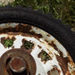 Toys & Games > Toys > Push & Pull Toys > Wagons - 4 Vintage Metal Baby Buggy Wheels Pedal Car Garden Cart Pumpkin Wagon A5...