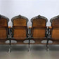 4 Wood Iron Folding Theater Seats, Auditorium Seats, Entryway Bench, D9