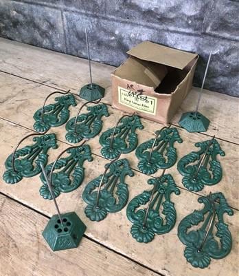 NOS Harp Letter Files, Lot Metal Paper Spikes, Wall Mount Receipt Bill Holder