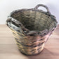 Home & Living > Storage & Organization > Baskets - Round Wicker Basket, Vintage German Woven Rattan Basket, Storage Organi...