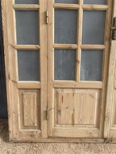 Antique French Double Doors (71x88) Frosted Glass European SideLite Jamb C3