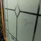 Etched Frosted Clear Glass Vintage Church Window, Architectural Art Glass, D