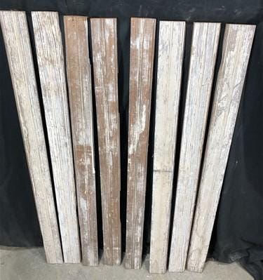 Craft Supplies & Tools > Raw Materials > Wood > Boards & Planks - 8 Reclaimed Wainscoting Bead Board Pieces, Architectural...