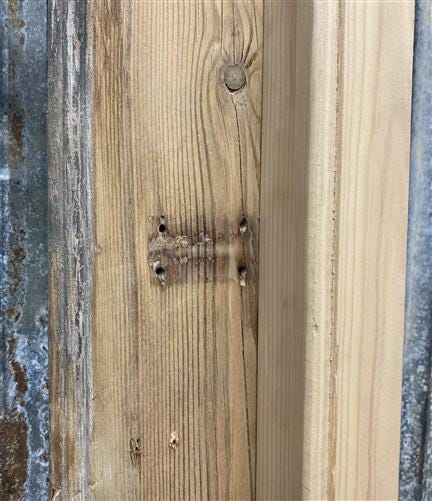 Antique French Single Door (28x86) Glass Pane Door with Jamb, Encased Door T47