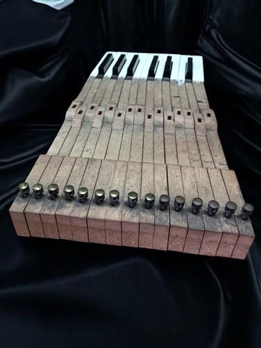 15 Black White Piano Keys, Vintage Piano Parts, Art Craft Supplies, Steampunk H