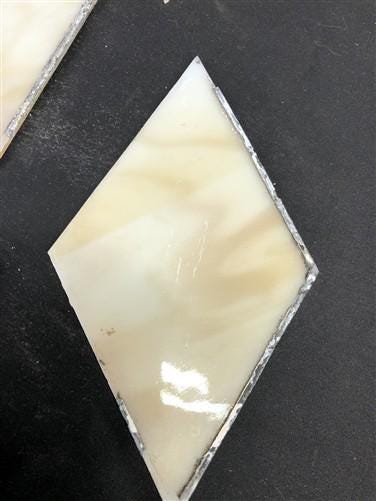 10 Stained Slag Glass Diamond Panes, Reclaimed Church Window Art Glass Pieces E