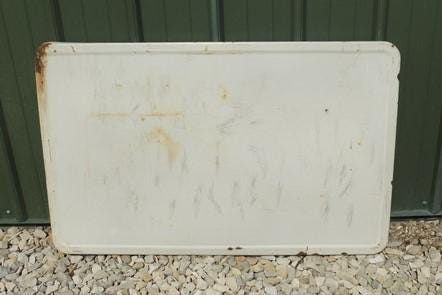 Home & Living > Furniture - White Porcelain Vintage Table Top Panel, Kitchen Cupboard Hoosier Enamel A31 by The Old Grainery