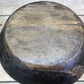 Dark Wood Bowl, Rustic Farmhouse Table Decor, Carved Wooden Bread Bowl A23