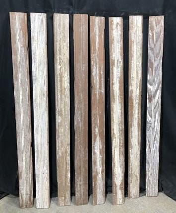 Home & Living > Home Improvement > Moldings & Trim - 8 Reclaimed Wainscoting Bead Board Pieces, Architectural Salvage Vint...