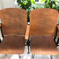Home & Living > Furniture - 4 Vintage Wood Folding Theater Seats, Auditorium Seats, Entryway Bench, E11 by The Old Grainery