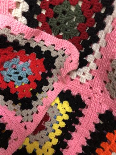 Home & Living > Bedding > Blankets & Throws > Afghans - Crocheted Afghan Blanket, Vintage Handmade Knit Throw, Couch Lap B...
