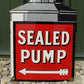 Shell Sealed Pump Sign, Shell Porcelain Metal Advertising, Gas Station Oil E