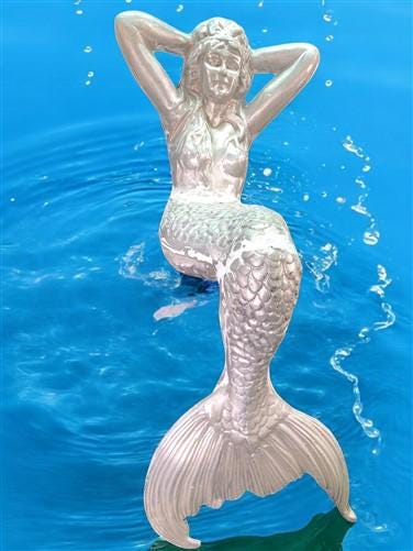 Home & Living > Outdoor & Gardening > Garden Decoration > Outdoor Statues - Mermaid Statue, Bench Sitter, Large Aluminum,...