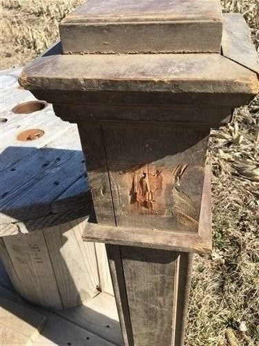 Home & Living > Home Improvement > Moldings & Trim - Newel Post Porch Column, Wood Architectural Salvage Repurpose Railing...