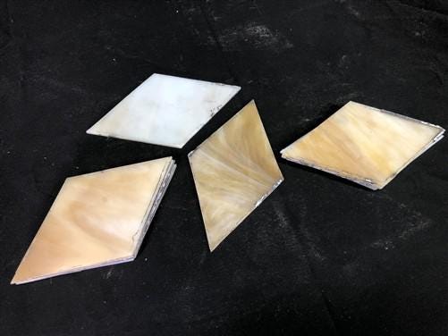 10 Stained Slag Glass Diamond Panes, Reclaimed Church Window Art Glass Pieces F