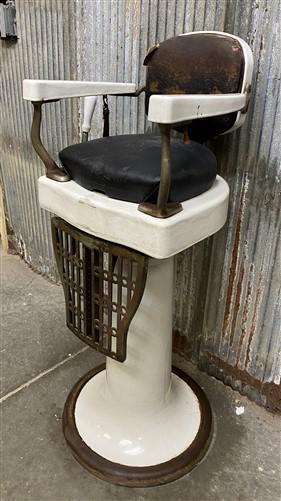 Child's Barber Chair, Koken Barber Chair, Vintage Chair, Porcelain Furniture, A