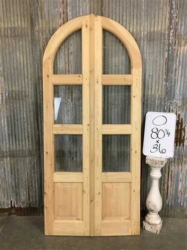 Home & Living > Home Improvement > Doors & Locks > Doors - Arched French Double Doors (36x80.5) 3 Pane Glass European Styl...