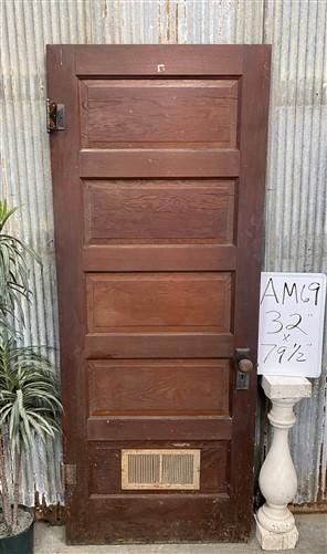 Home & Living > Home Improvement > Doors & Locks > Doors - Vintage American Door (32x79.5) Five Panel Interior Door, Archi...