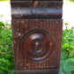 5 Plinth Blocks, Antique Bullseye Rosette, Architectural Salvage Wood Trim C88
