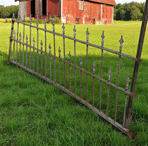 Home & Living > Outdoor & Gardening > Garden Decoration > Yard Art - Wrought Iron Vintage Fence Panel (95x36.5) Architectu...