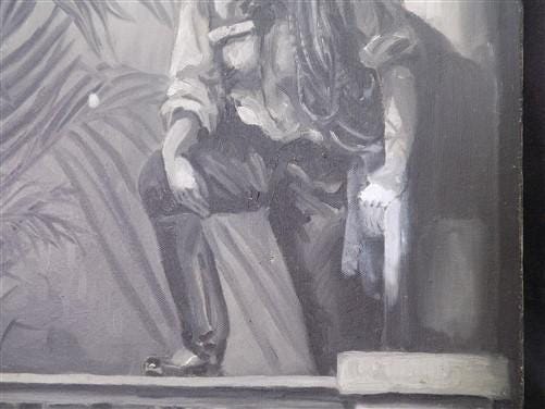 Art & Collectibles > Painting > Oil - 1920s Junita McGwire Portrait Paint Canvas, Original Art Partially Cleaned E by The...