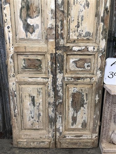 Antique French Double Doors (39.5x96.5) Raised Panel Doors, European Doors A298