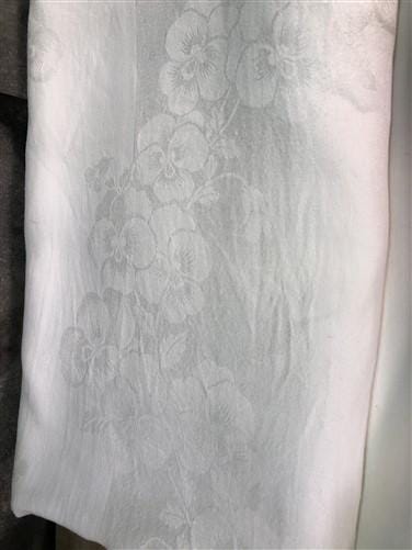 Church Table Linens, White Linen Wedding Banquet Reception Vintage Tablecloths