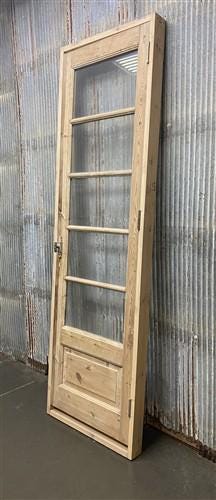 Antique French Single Door (27x91.5) Glass Pane Door with Jamb, Encased Door T28