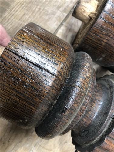 Home & Living > Furniture > Dining Room Furniture - 5 Wood Table Legs, Harvest Folk Art Architectural Salvage Vintage Furn...