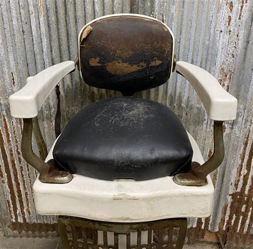 Child's Barber Chair, Koken Barber Chair, Vintage Chair, Porcelain Furniture, A