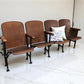 Home & Living > Furniture - 4 Vintage Wood Folding Theater Seats, Auditorium Seats, Entryway Bench, E8 by The Old Grainery