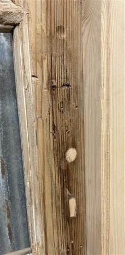 Antique French Single Door (27x91.5) Glass Pane Door with Jamb, Encased Door T28