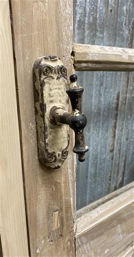 Antique French Single Door (31.5x90) Glass Pane Door with Jamb, Encased Door T29