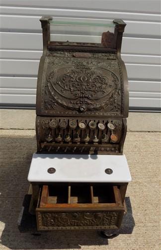 Art & Collectibles > Collectibles > Coins & Money - 1913 NCR National Cash Register 1321158 Model 313 Vintage Candy Store...